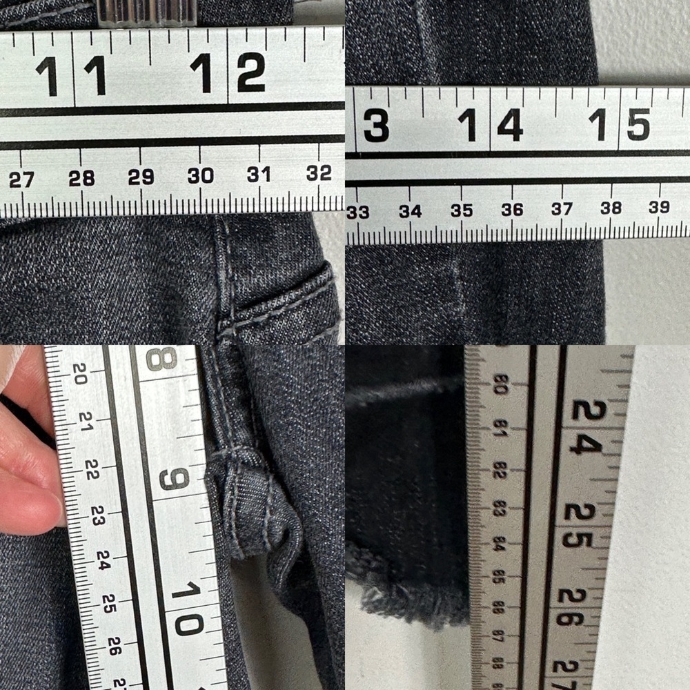 Kancan USA Distressed Raw Hem Black Ankle Skinny‎ Stretch Jeans Size 26 Denim - Picture 12 of 12